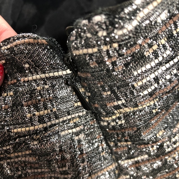 Banana Republic Metallic Silver Brown Tweed Skirt - Picture 3 of 8